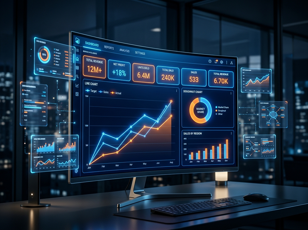 Power BI Development high-tech illustration