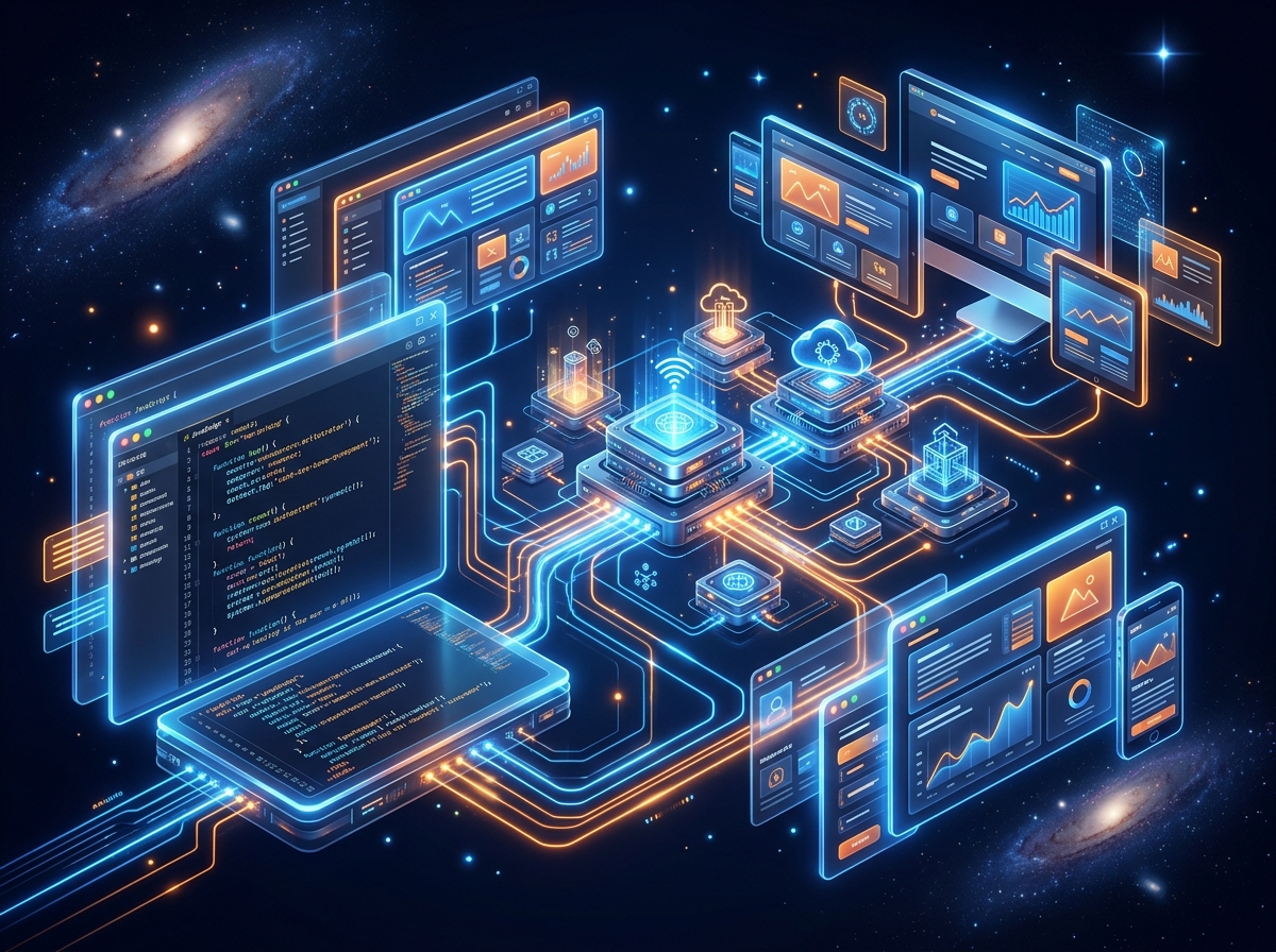Web Development high-tech illustration